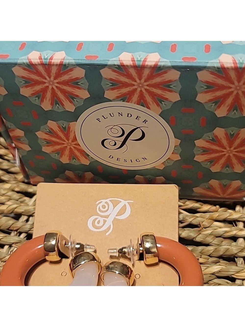 Nwt Plunder sunset sky hoop earrings - Picture 3 of 3
